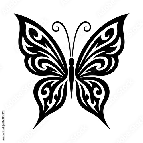 Simple vector of tribal butterfly. It's able to be part of your tattoos
