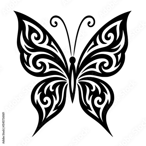 Simple vector of tribal butterfly. It's able to be part of your tattoos