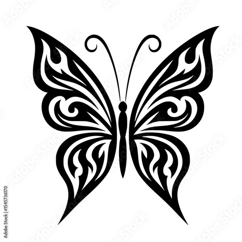 Simple vector of tribal butterfly. It's able to be part of your tattoos