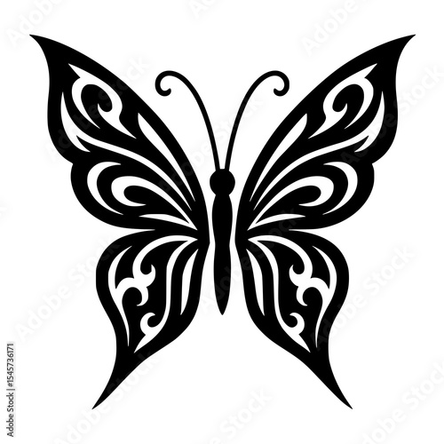 Simple vector of tribal butterfly. It's able to be part of your tattoos