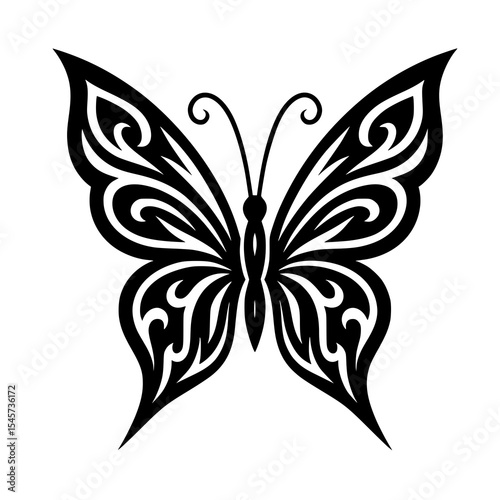 Simple vector of tribal butterfly. It's able to be part of your tattoos