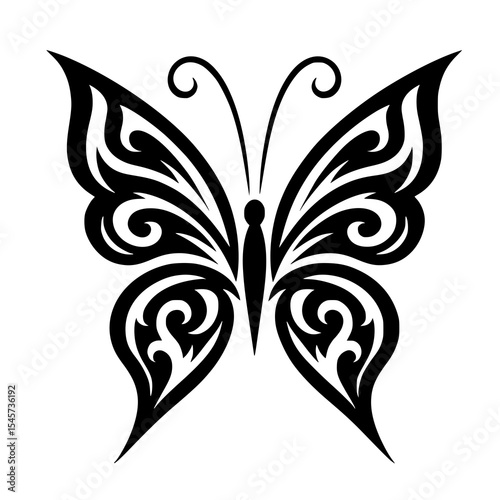 Simple vector of tribal butterfly. It's able to be part of your tattoos