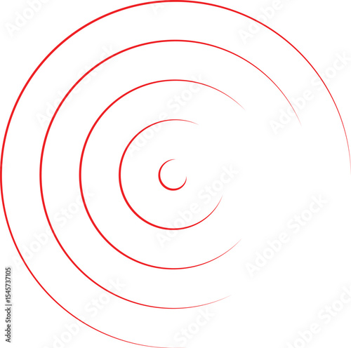 Red spiral swirl in a target circle illustration symbolizing business success and achievement