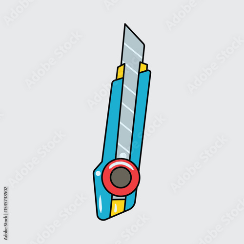 A Blue cutter cartoon illustration isolated on a light background