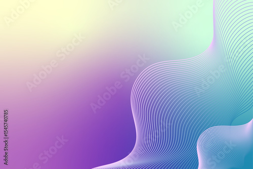 Abstract flowing lines with a gradient background, with modern minimalist design