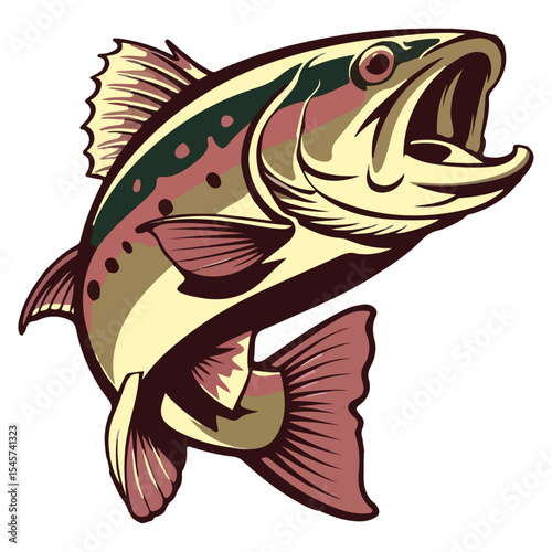 Colorful cartoon fish vector illustration for aquarium or ocean life drawing