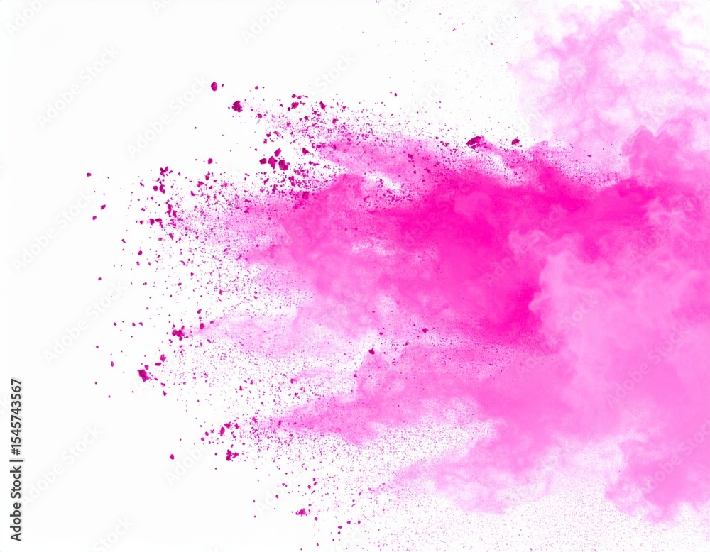 Naklejka premium Slow motion capture of pastel pink powder exploding on white background