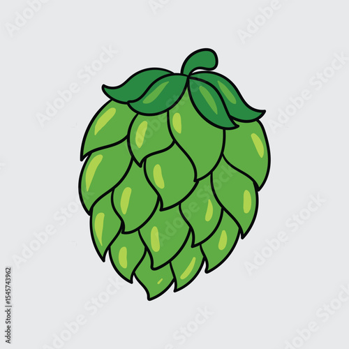 Hop plant simple isolated cartoon illustration with a light background