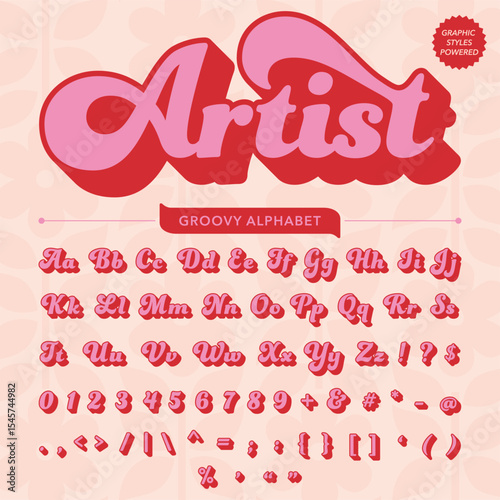  Serif Groovy Retro Vintage Bold Font alphabet vector file