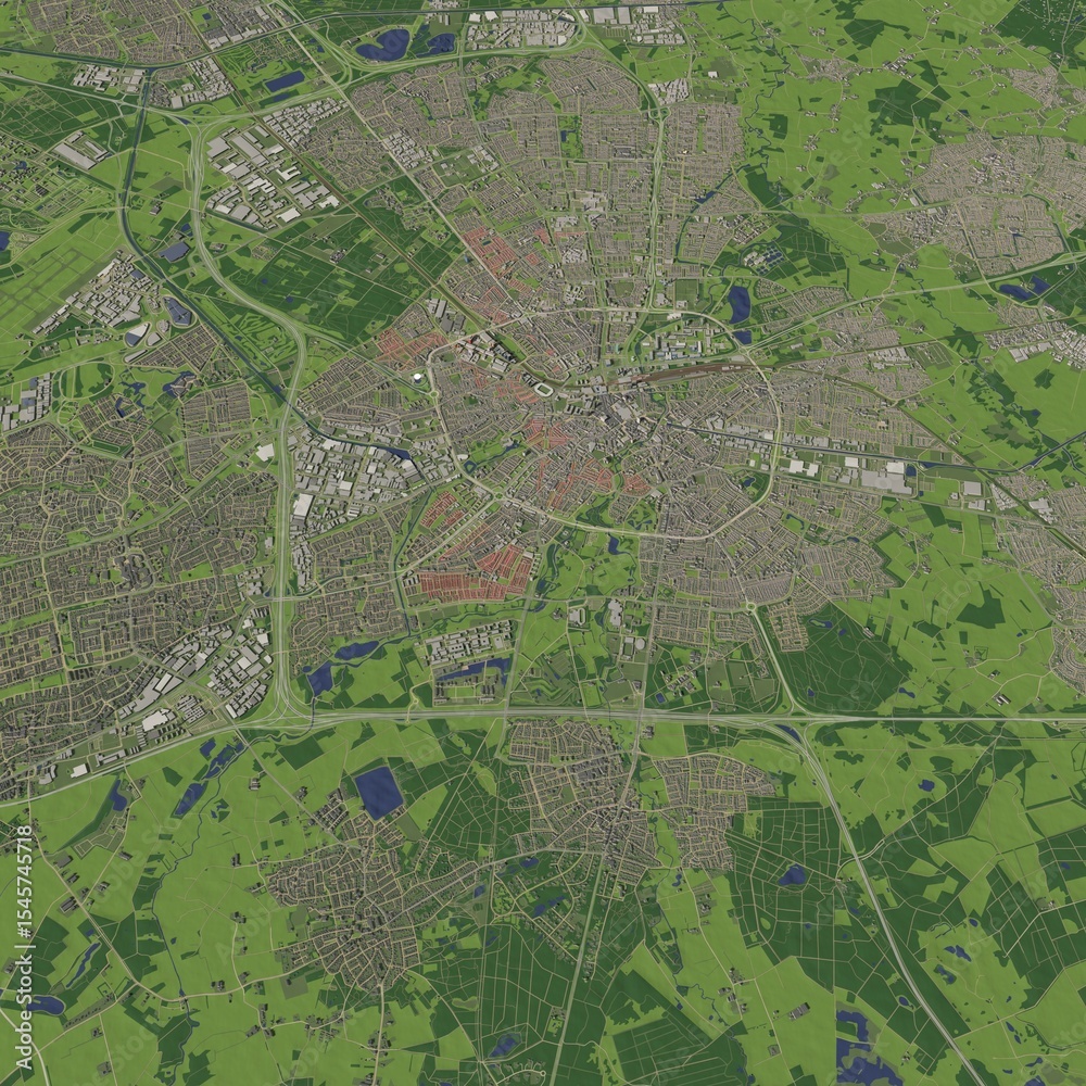 Fototapeta premium 3D illustration of city and urban in Eindhoven Netherlands