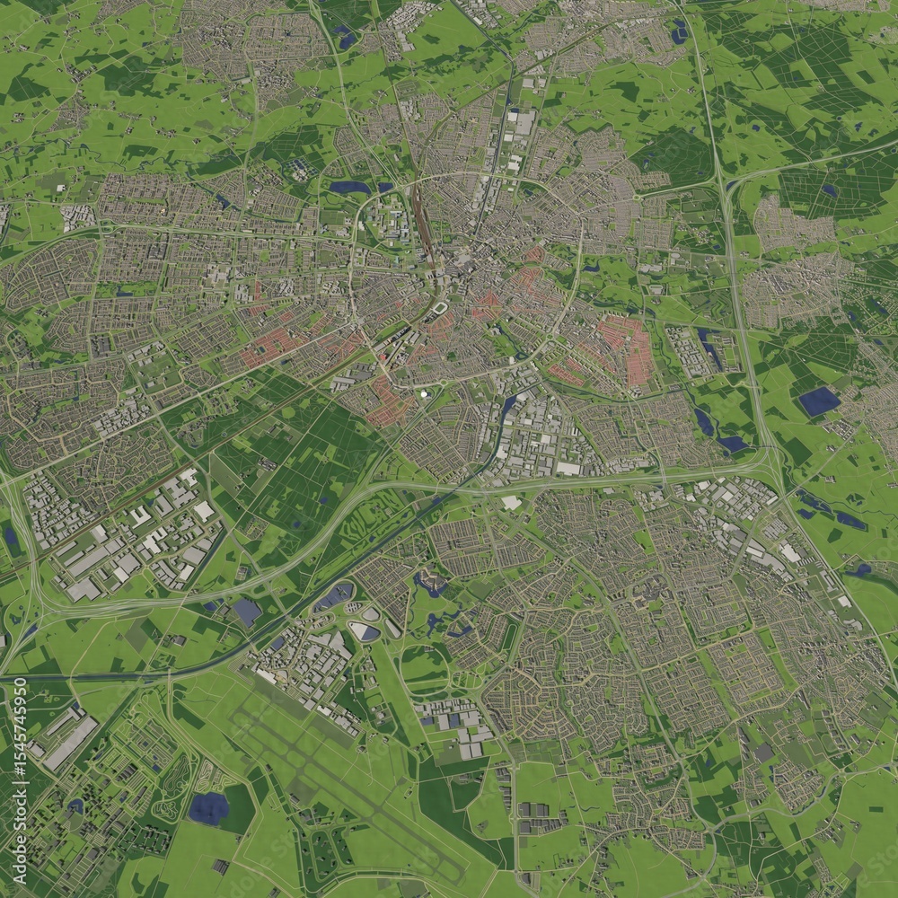 Fototapeta premium 3D illustration of city and urban in Eindhoven Netherlands
