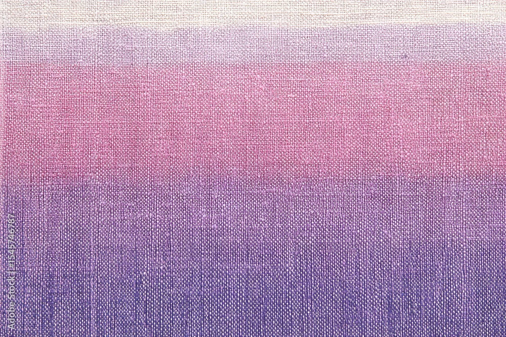 Fototapeta premium Ombre dyed linen fabric texture with pastel color gradient. Horizontal gradient color.