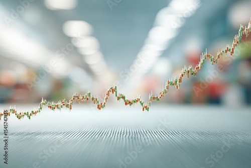Digital Market Capitalization Graph Showing Upward Growth Trend in Dynamic Trading Room - Modern Business Innovation for Strategic Investment Gains