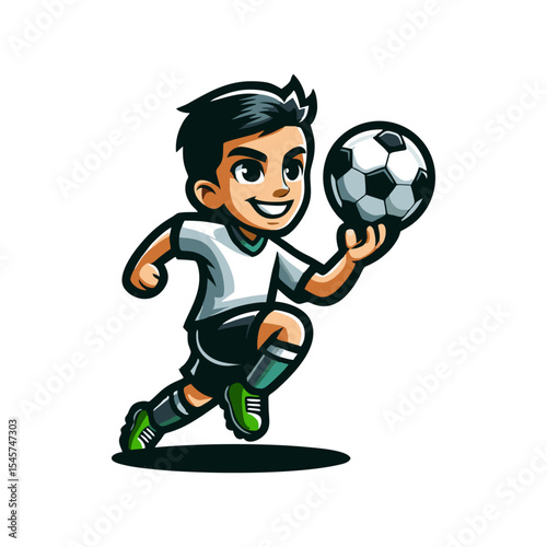 Soccer Football kids mascot cartoon logo icon design