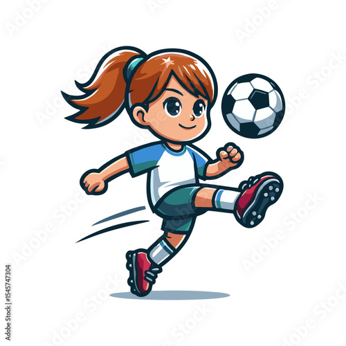 Soccer Football kids mascot cartoon logo icon design