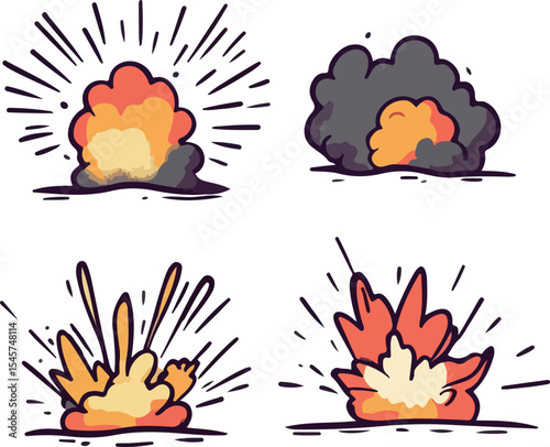 Cartoon explosion illustration material
