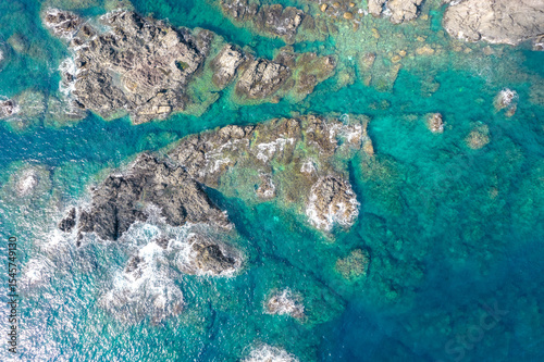 Aerial view of the southern part of Yakushima Island, Kagoshima Prefecture, Japan, a World Heritage Site