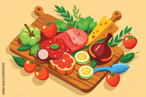 Delicious Food Platter A Vibrant Selection of Fresh Ingredients