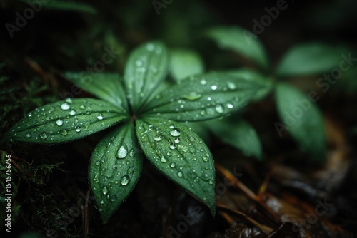A green leaf with water droplets on it