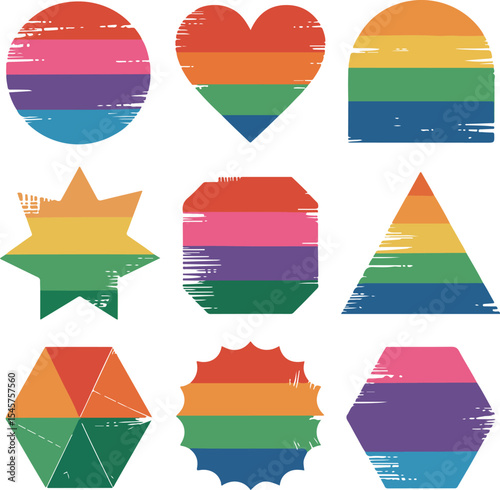 Pride Flag Distressed Shape Collection