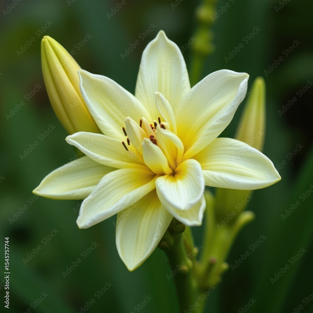 Obraz premium Close-up of a pale yellow flower.