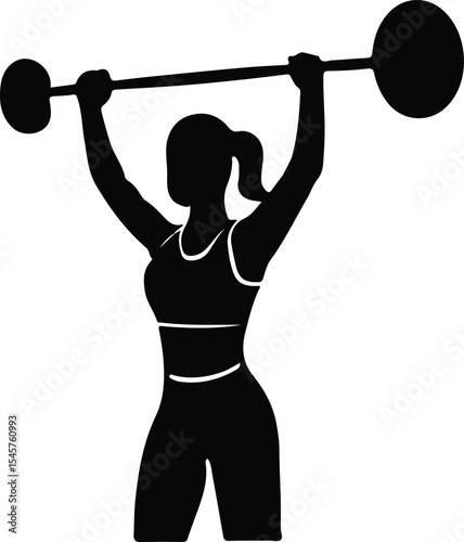 silhouette of a woman lifting weights