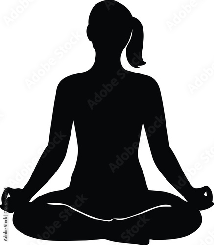 silhouette of a woman in yoga position