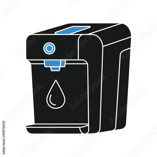 Black Water Dispenser Icon Blue Accents water purifier