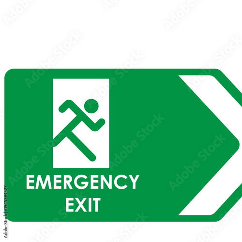 Emergency exit sign indicating the way to safety