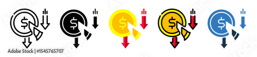 Cost Reduction icon multiple style 