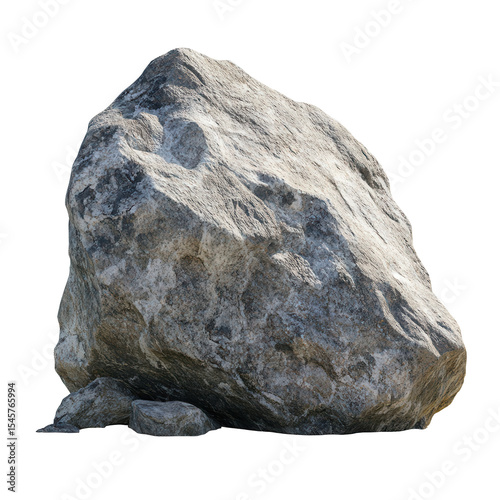Large grey boulder isolated on black background nature rock stone texture geology isolated on a transparent background