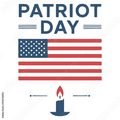 Remember September 11th with Distressed American Flag and Memorial Candle

