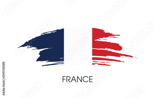 France Brush flag banner background Vector illustration design independence day Vector banner Posters illustration on white background