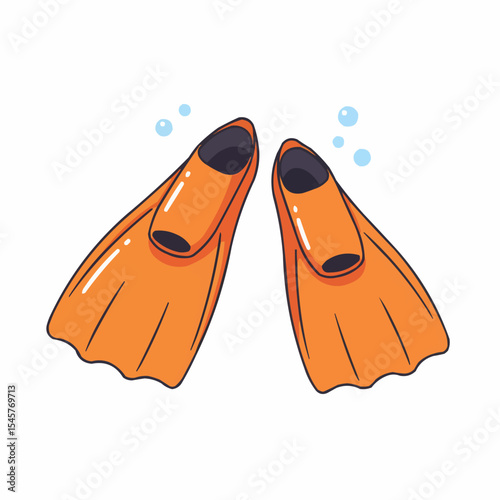 diving fins or flappers illustration hand drawn isolated vector