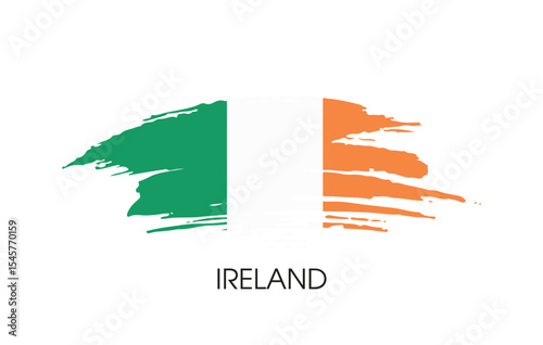 Ireland Brush flag banner background Vector illustration design independence day Vector banner Posters illustration on white background