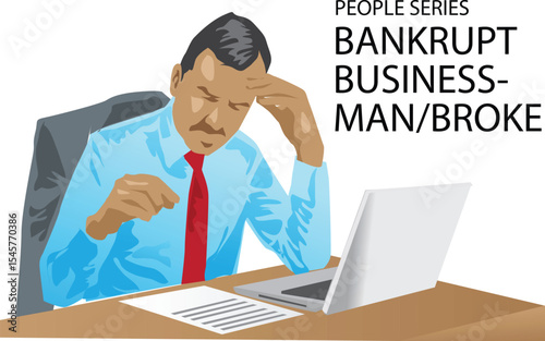 illustration vector of businessman has bankrupt
