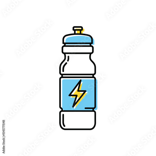Blue Yellow Energy Drink Bottle Icon Sport Drink Graphic