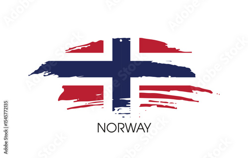 Norway Brush flag banner background Vector illustration design independence day Vector banner Posters illustration on white background