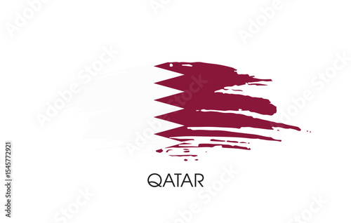 Qatar Brush flag banner background Vector illustration design independence day Vector banner Posters illustration on white background