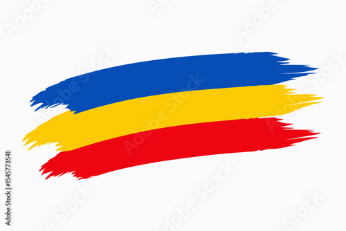 Vibrant Romanian Flag A Bold Brushstroke Design