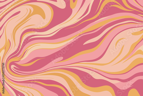 Abstract Swirling Marble Texture Pink, Peach, and Gold Hues