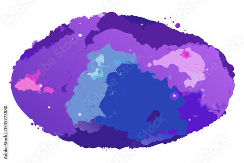 Abstract Watercolor Galaxy Cosmic Purple and Blue Hues