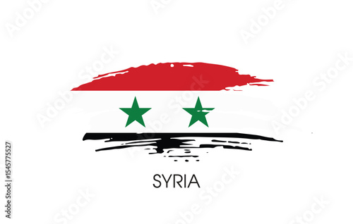 Syria Brush flag banner background Vector illustration design independence day Vector banner Posters illustration on white background