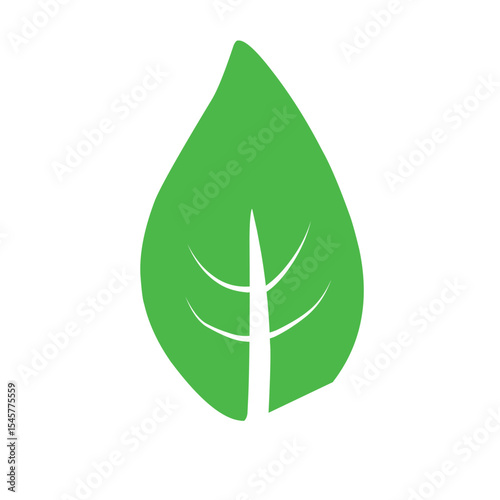 Natural set of abstract isolated green leaves icons, eco signs and label, plant branches, twigs tea and natural sprigs silhouettes on white background