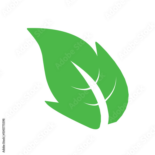 Natural set of abstract isolated green leaves icons, eco signs and label, plant branches, twigs tea and natural sprigs silhouettes on white background