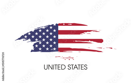 United States Brush flag banner background Vector illustration design independence day Vector banner Posters illustration on white background