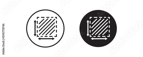 Area and dimension vector icon logo or illustration. Area and dimension vector icon logo or illustrationVector 