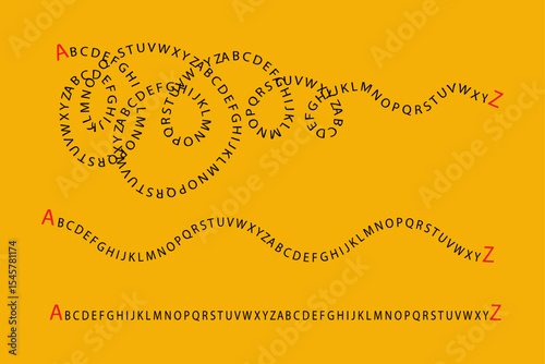 A tangled path from alphabet or letters