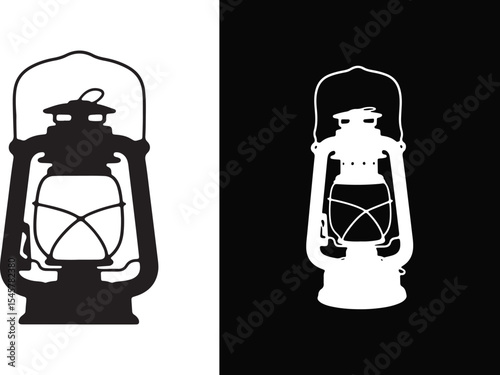 Vintage oil lantern icon set illustration with various styles
