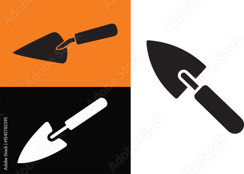 Trowel Icon Set Construction Building and Repair Tools for Design Projects